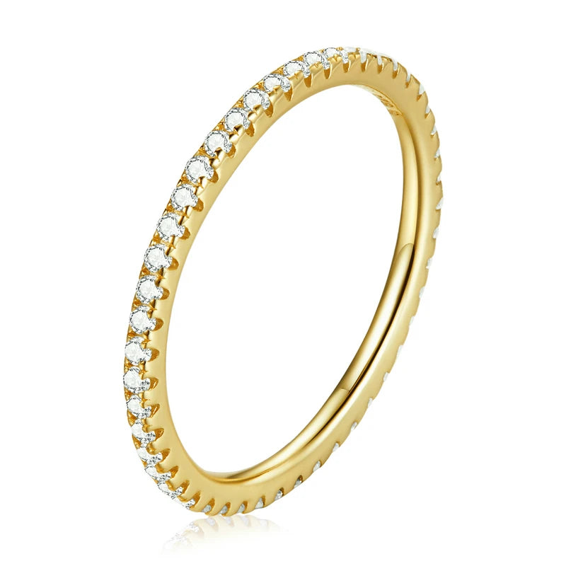 925 Sterling Silver Stackable Eternity Rings – Rainbow, Pink & White CZ Bands