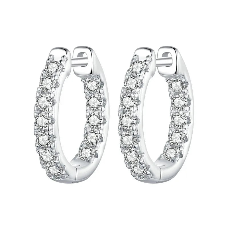 Gold Moissanite Hoop Earrings.