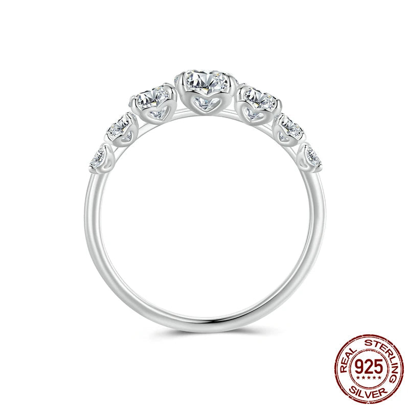 D Color VVS1 Moissanite Ring for Women – 925 Sterling Silver Engagement & Wedding Jewelry.