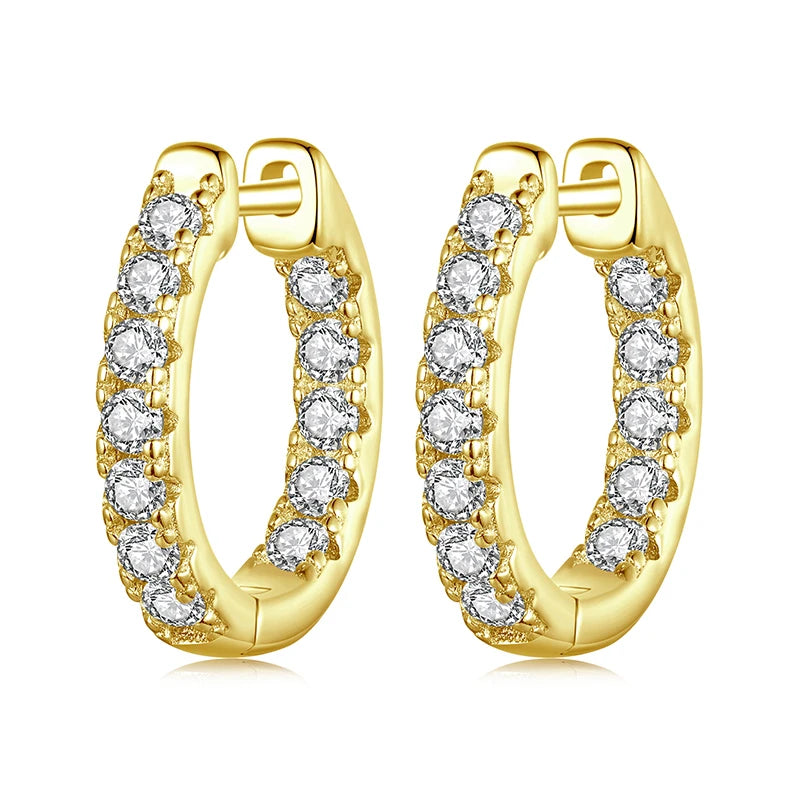 Gold Moissanite Hoop Earrings.