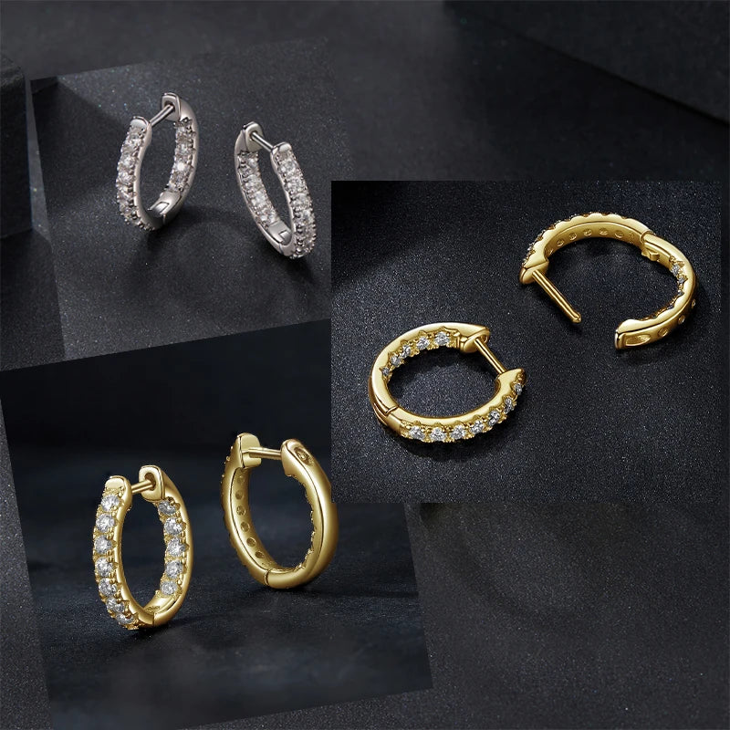 Gold Moissanite Hoop Earrings.