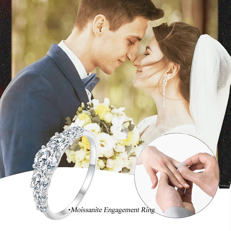 D Color VVS1 Moissanite Ring for Women – 925 Sterling Silver Engagement & Wedding Jewelry.
