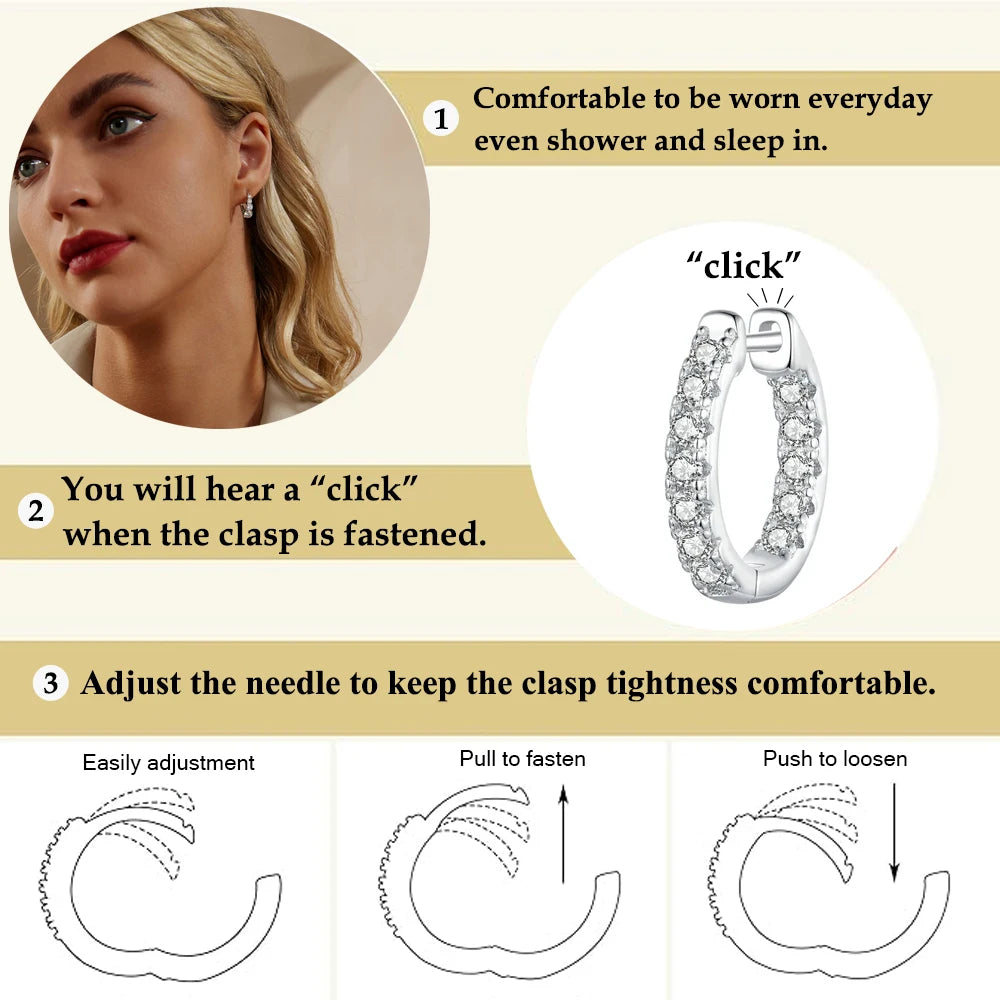 Gold Moissanite Hoop Earrings.