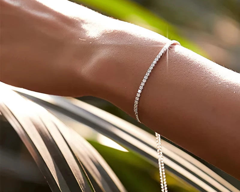 Gold Plated CZ Classic Tennis Bracelet.