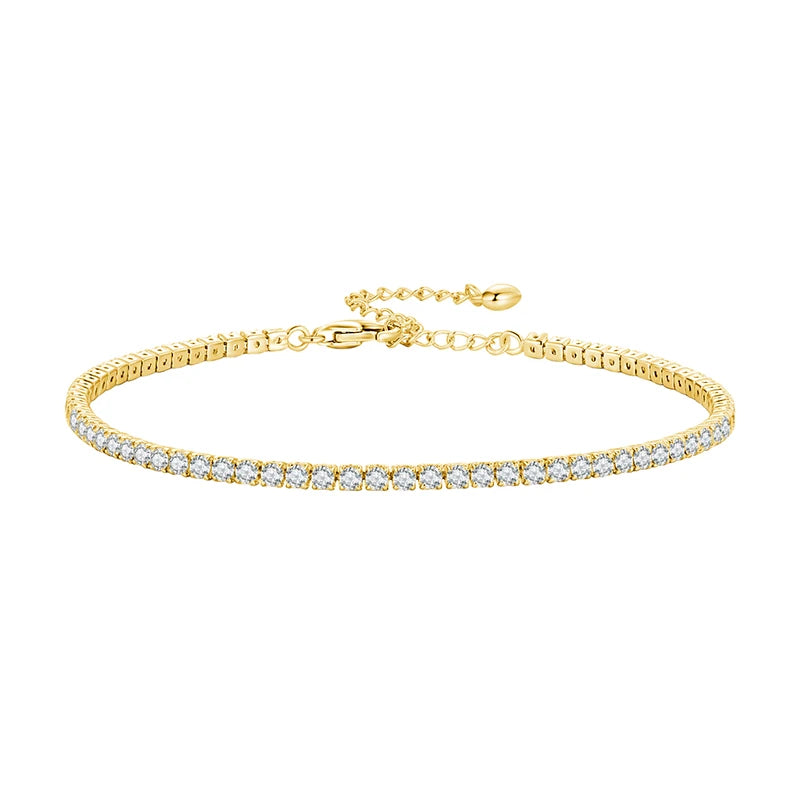 925 Sterling Silver Adjustable Tennis Bracelet with 3mm CZ Stones.